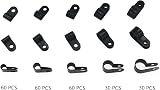 DDHOMIN 240 PCS R Type Cable Clips P Clips Black Cable Cleats view 2