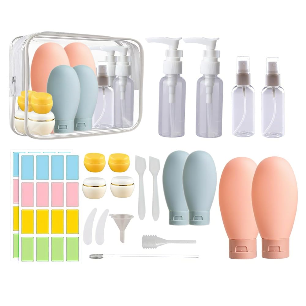 Photo 1 of NAICHA 21 PCS Refillable Toiletry Bottles with Toiletry Bag for Travel Containers Empty Squeeze Leakproof Accessories for Toiletries Shampoo Lotion Body Wash (BPA Free)