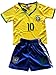 FWC 2014 Neymar Jr 10 Brazil Brasil Home Futbol Football Soccer Kids Jersey & Short