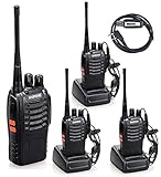 BaoFeng BF-888S Two Way Radio with Built in LED Flashlight (Pack of 4) + USB Programming Cable (1PC)