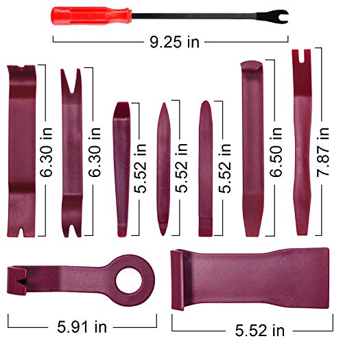 Auto Trim Removal Tool Kit for Car Door Clip Panel Audio Video Dashboard, Set of 10Pcs