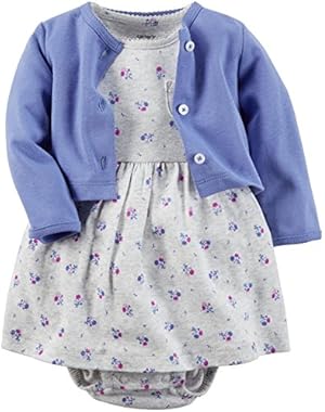 Baby Girls' 2 Piece Dress Set - Lilac/Floral - 9 Months