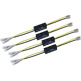 Kardne 4 Pcs Motorcycle LED Turn Signal Decoder Load Resistors, 10W 10&Omega; Flash Fix Error, Indicator Error Canceller for Scooter, Plug-and-Play Bullet Connectors, Anti-Corrosion Aluminum Housing