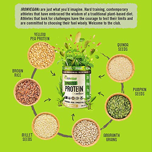 Iron Vegan Sprouted Plant Based Protein Powder by Jamieson (22g), Low