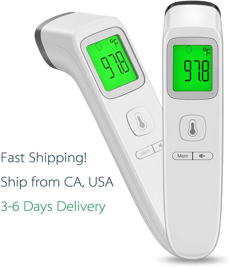 Forehead Thermometer for Fever, Non-Contact Digital Medical Infrared Thermometer for Baby, Infants, Kids and Adults CE and FDA Approve