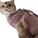 Stock Show Recovery Suit for Cats Modal Knitted Fabric Breathable E-Collar Alternative for Cats and Dogs, After Surgey Wear, Polka Dots, XS