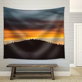 Mountain at The Dusk - Fabric Wall Tapestry Home Decor - 51x60 inches