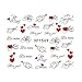 JIEPING 1 Sheet 3D Flower Nail Art Sticker Water Transfer Sticker 3D DIY Nail Decoration Nail Art Decal Sticker Love Heart XF1569