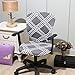 Jinzio Computer Office Chair Cover - Split Protective & Stretchable Cloth Polyester Universal Desk Task Chair Chair Covers Stretch Rotating Chair Slipcover, Smoky Grey