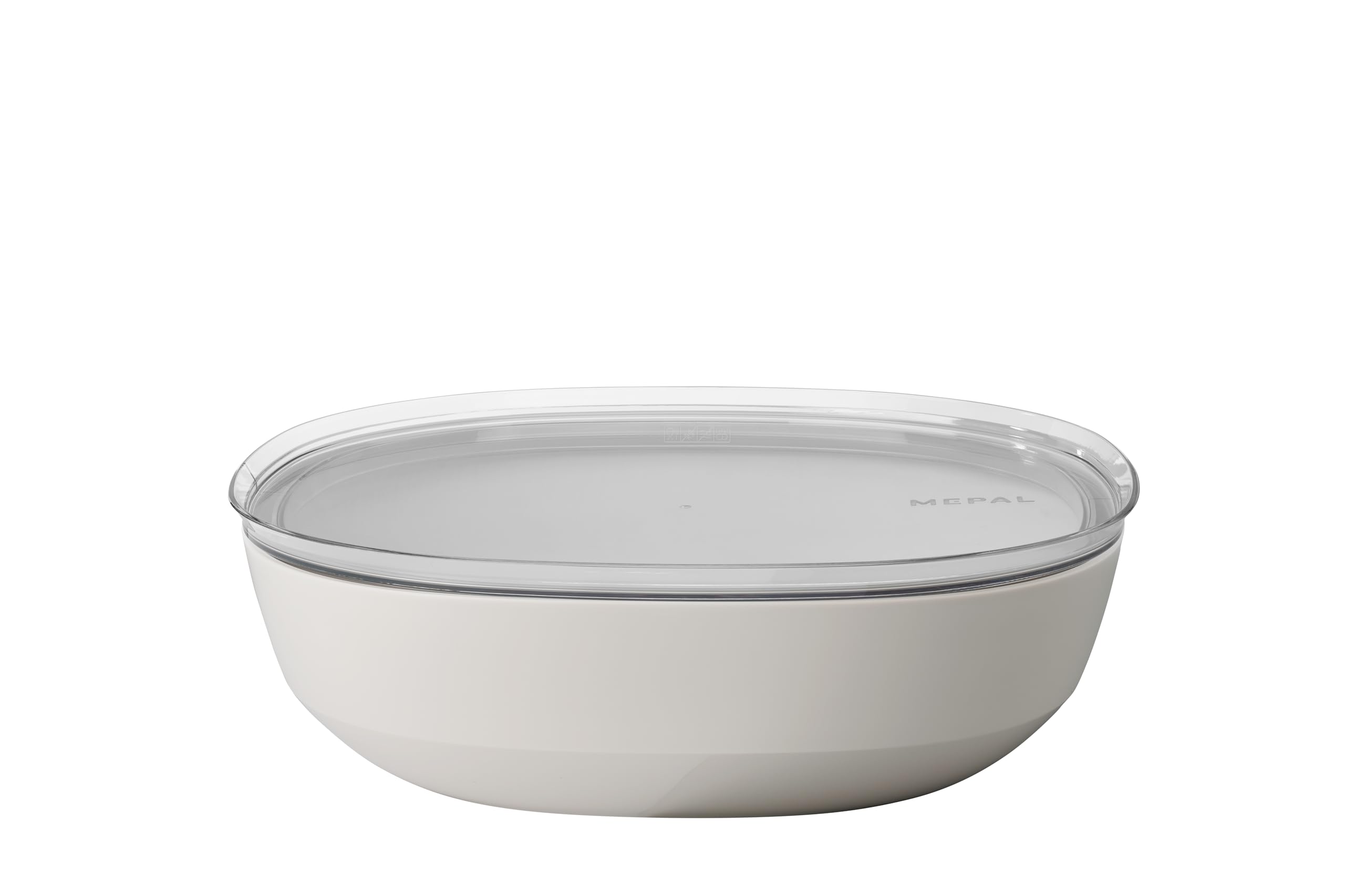 Mepal - Serving Bowl with lid Silueta - Dishwasher & Microwave Resistant - Salad Bowl - Tapas Bowls - Tableware - 4000 ml - Nordic White