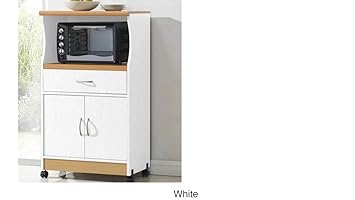Microwave Cart Stand White Finish One Shelf For The Microwave