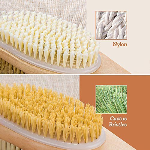 Faraone4w Spazzola per il corpo con setole naturali esfolianti per il massaggio