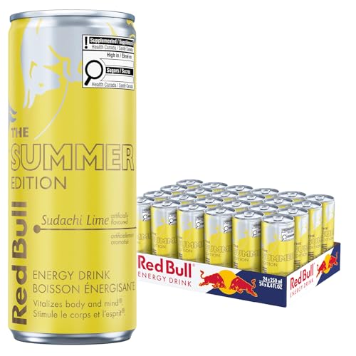 Red Bull Energy Drink,Summer Edition, Sudachi Lime, 250ml (24 Pack)