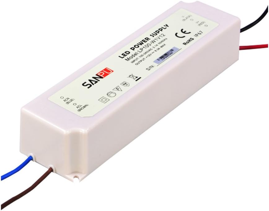 100w IP67 SMPS LED Driver 100w IP67 Waterproof 12v 8a Constant Voltage Switching Power Supply 230v 220v ac dc Lighting Transformer (SANPU LP100-W1V12)
