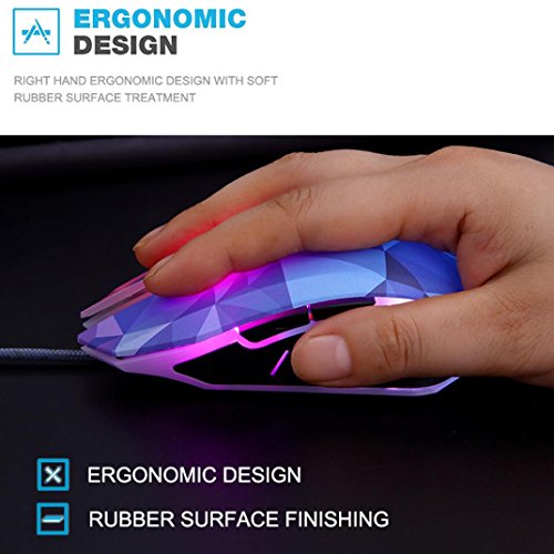 image for Transer Wired Ergonomic Mouse for Computer/PC/Laptop, Illusion Diamond