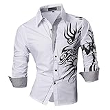 Jeansian Men's Slim Fit Long Sleeves Casual Shirts