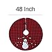 VGIA 48 inch Christmas Tree Skirt Red and Black with Snowman Christmas Decoration