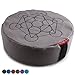 Peace Yoga Zafu Meditation Yoga Buckwheat Filled Cotton Bolster Pillow Cushion with Premium Designs - Geometry Gray 13” x 13” Inch