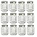 PremiumVials® 12 pcs, 4 oz Hexagon Glass with Silver Lids Jars for Jam, Honey, Wedding Favors, Shower Favors, Baby Foods, DIY Magnetic Spice Jars