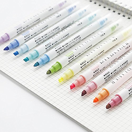 Dreamalva 12-Color Double-Headed Marker Highlighter Set Student Decorative Mark