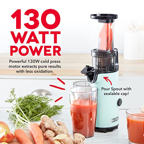 DASH Deluxe Compact Masticating Slow Juicer, Easy to Clean Cold Press