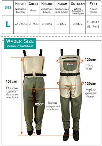 Men's Breathable Fly Fishing Wader, Waterproof Chest Wader With Stocking Foot (XXL)