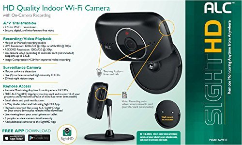 image for ALC AWF11 720p HD Wi Fi IP Camera with 2 Way Audio 25ft Nightvision Mo