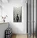 zoinart Modern 3D Oil Paintings Wall Art Hand Painted Gold Tree Paintings Grey Artwork Large Flower Wall Art Home Decorations Abstract Wall Paintings for Living Room Bedroom Wall Decor