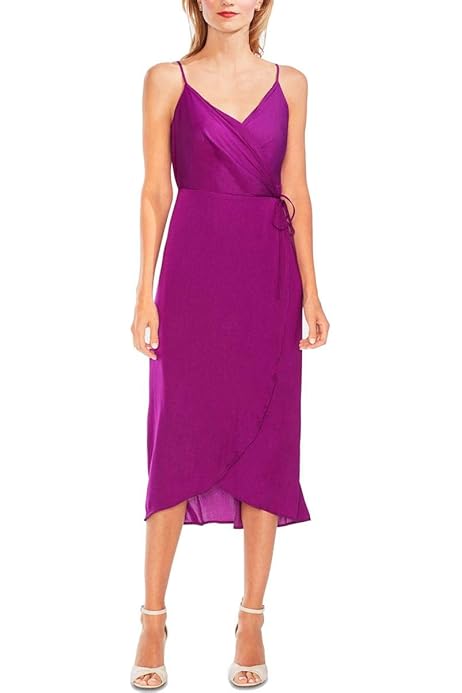 magenta wrap dress