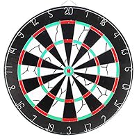 Viesbroty-toy Kids Interesting Interactive Toys Double-Sided Flocked Dart Board Set - Includes 6 Brass Darts and Cricket Scoreboard Kit - 45 Centimeter (18 Inch) Diameter Dartboard Educational Toys