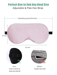Sleep Mask with Pouch, 2 Pack 100% Real Natural