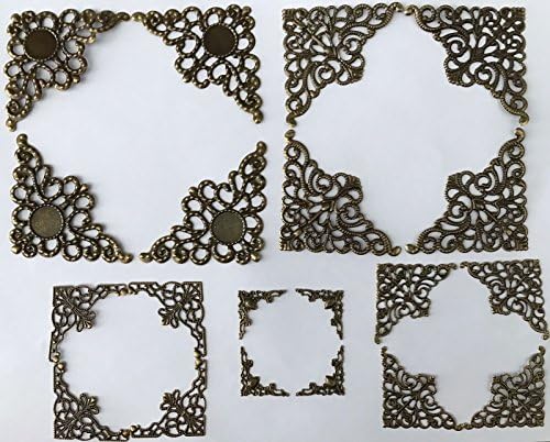 MINI Scrapbooking Embellishment Antique Bronze Shape Corner Frame Designs Paper Filigree Metal Stamping Making Art Craft Tools