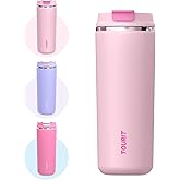 TOURIT 16 oz Insulated Stainless Steel Travel Mug with Lid, Leak-Proof Double-Wall Vacuum Tumbler, Reusable Coffee Cup - Pink