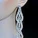 CHRAN Sparkling Rhinestone Long Drops Link Dangle Earrings Women Bridal Jewelry size 4.37