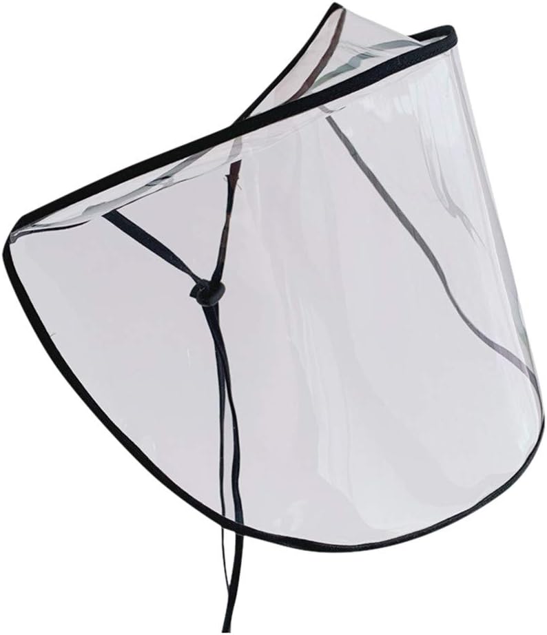 Tomppy Safety Face Shield, Anti-Saliva Anti-Fog Removable Transparent Mask Without Cap Adjustable Size Suitable For Most Hats Environmental (Black)