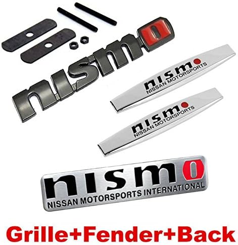 4pcs Sets AM87 NISMO Front Grille Black + Fender Side Sticker + Back Sticker Car Emblem Badge For NISSAN TIIDA LIVINA QASHQAI X-trail Altima SUNNY SYLPHY