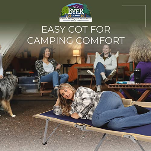 BYER OF MAINE Easy Cot Extra Large Folding Cot Heavy Duty Cot for