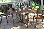 Outdoor Interiors Round Folding Table, 48-Inch, Brown