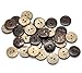 PEPPERLONELY Brand 100PC Brown Coconut Shell Buttons 2 Hole Scrapbooking Sewing Buttons 15mm (5/8 Inch)