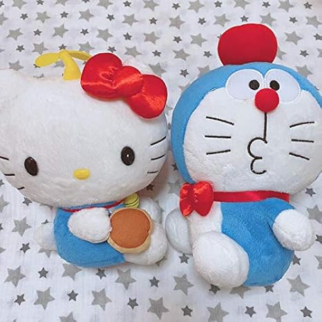 Amazon ハローキティ ドラえもんコラボ ぬいぐるみ ぬいぐるみ ホビー