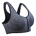 AM CLOTHES Womens Racerback Wirefree Sports Bra Large Deep Grey