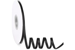 BOMYBAW Double Faced Solid Color Black Satin Ribbon 1/4" X 50 Yards Continuous, High Density Polyester Ribbon for Gifts Wrapping, Wedding, Party, Crafts, Hair Bows, Flowers, Home DIY Decor