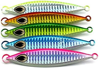 Fishing Lures 5pcs Lot Laser Jigs Fishing Lures Metal Baits Huge Jig Seawater Tackle 10cm/60g