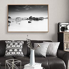 Floating Framed for Living Room Bedroom Black and...