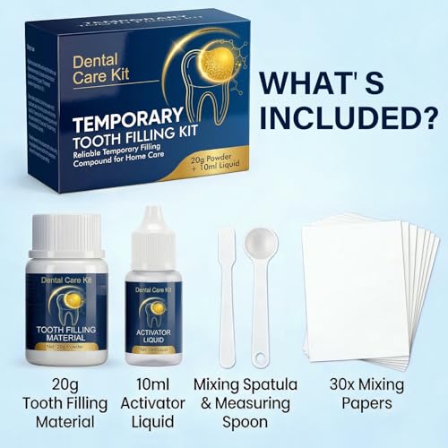 Tooth Filling Repair Kit, Temporary Tooth Filling for Improving Appearance of Gaps or Broken Bridges, Show Confident & Shining Smile, Natural-Looking Smile Solution, Suitable for Women Men