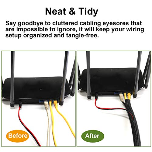 25 Feet 3/4 inch Cord Protector Split Wire Loom Braided Cable Sleeve