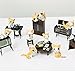 Kimkoala Chi Cat Toys, 9 Pcs Japanese Cute Chi's Sweet Home Cats Dolls Animal Figures Collection Toy Set for Miniature Garden Decoration(Yellow)