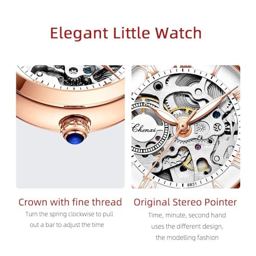 Uniiking® Ladies Watches Analog Quartz Watch for Women Waterproof Women's Wrist Watches Womens Watch with Leather Strap, Jewelry Gift for Wedding Anniversary Birthday