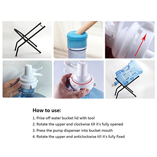 MonkeyJack 2Pcs Water Dispenser Valve for 55mm Crown Top Drinking Bottle Reusable Water Jug Cap Replacement Faucet - Includes Lid Dirt Cover - Thumbnail 7
