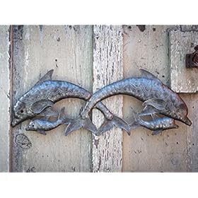 It's Cactus Dolphin Wall Décor, Leaping Dolphins, Nautical Tropical Beach Wall Hanging Art, Decorative Coastal Plaques… 51gENYUDJlL